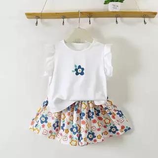 พร้อมส่ง 🎈🎈ชุดเซ็ท เด็กผู้หญิง เสื้อแขนระบาย+กางเกงขาสั้น แฟชั่นสไตล์หวานๆ🎈
