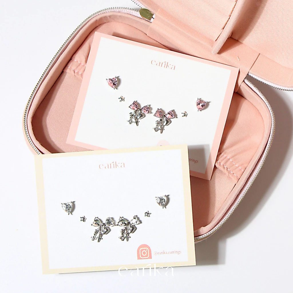 earika.earrings - crystal ribbon bow collect คอลเล็คชั่นเครื่องประดับรูปโบว์ เหมาะสำหรับคนแพ้ง่าย