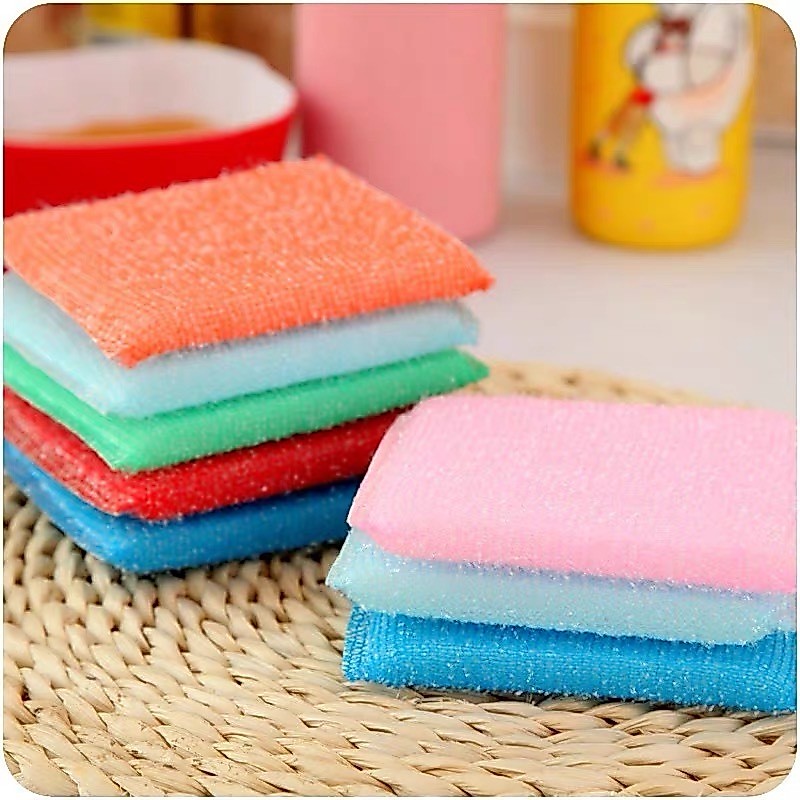 (F-058) พร้อมส่งในไทย ฟองน้ำหุ้มตาข่าย ฟองน้ำล้างจาน ทำความสะอาด ครัวเรือน คุ้มที่สุด