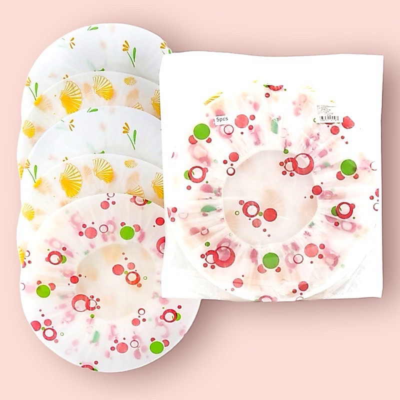 หมวกคลุมผมอาบน้ำ 5 ชิ้น หมวกอาบน้ำกันน้ำหนาผู้ใหญ่ผู้หญิงหมวกแชมพูสปาอุปกรณ์ห้องน้ำ