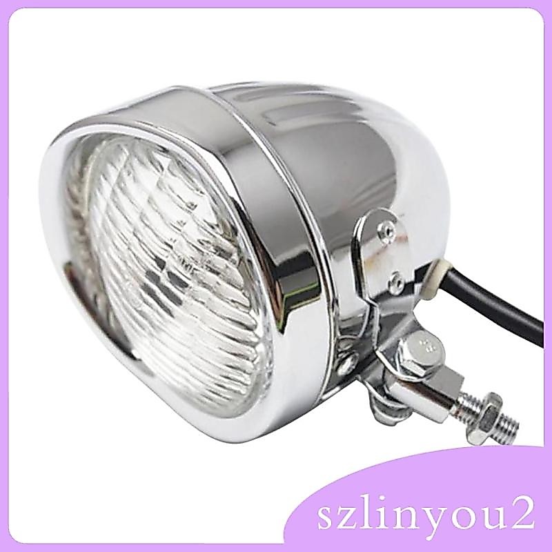 [szlinyou2] ไฟหน้ารถจักรยานยนต์ Refit - ไฟหน้ารถจักรยานยนต์ทรงกลมวินเทจสําหรับสกู๊ตเตอร์