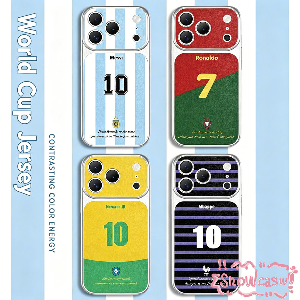 ฟุตบอลโลก 2026 ดูบอล เคสมือถือ มีขาตั้ง สำหรับ iPhone 17 Pro Max 11 12 15 Pro 13 14 17 Air 16 Plus Messi/Neymar/Ronaldo