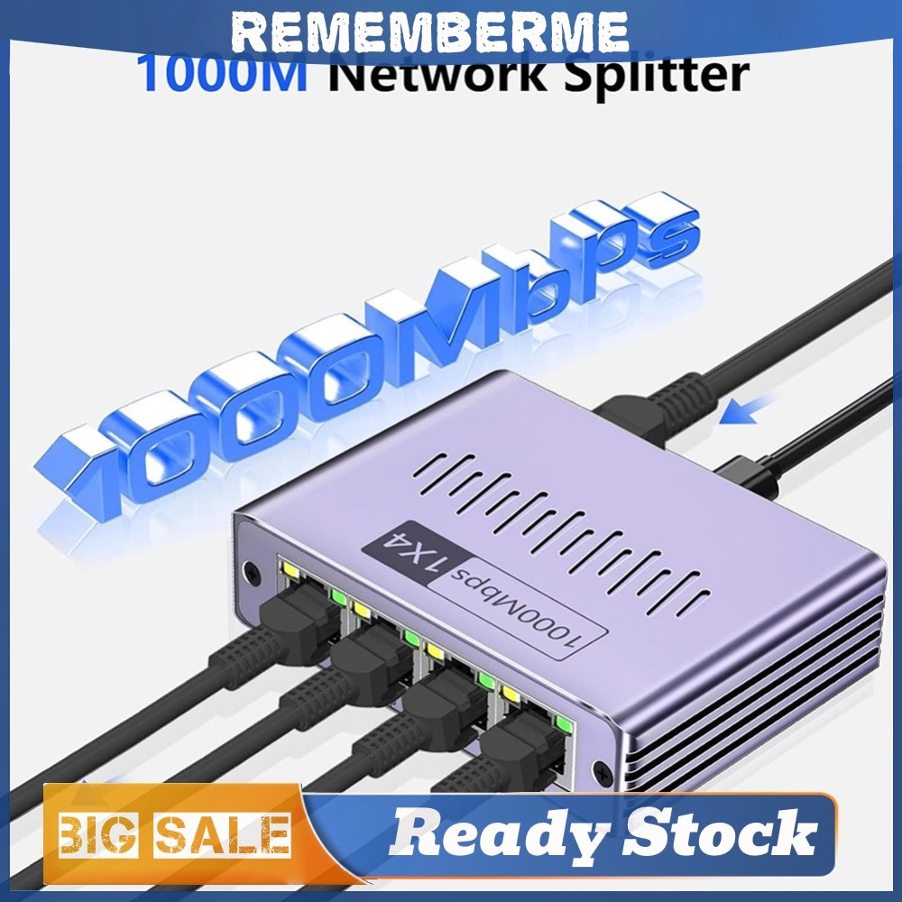 Gigabit Ethernet Splitter 1 ถึง 2/3/4 Ethernet Cable Splitter 1000Mbps Gigabit RJ45 LAN เครือข่าย Ex