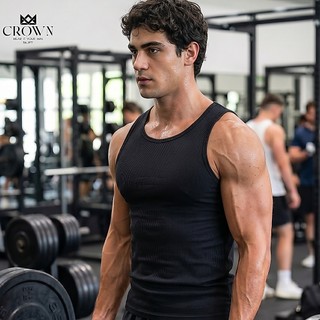 Crown Gym Ribbed Sando For Men & Women Sleeveless Sports Tank Tops Collection