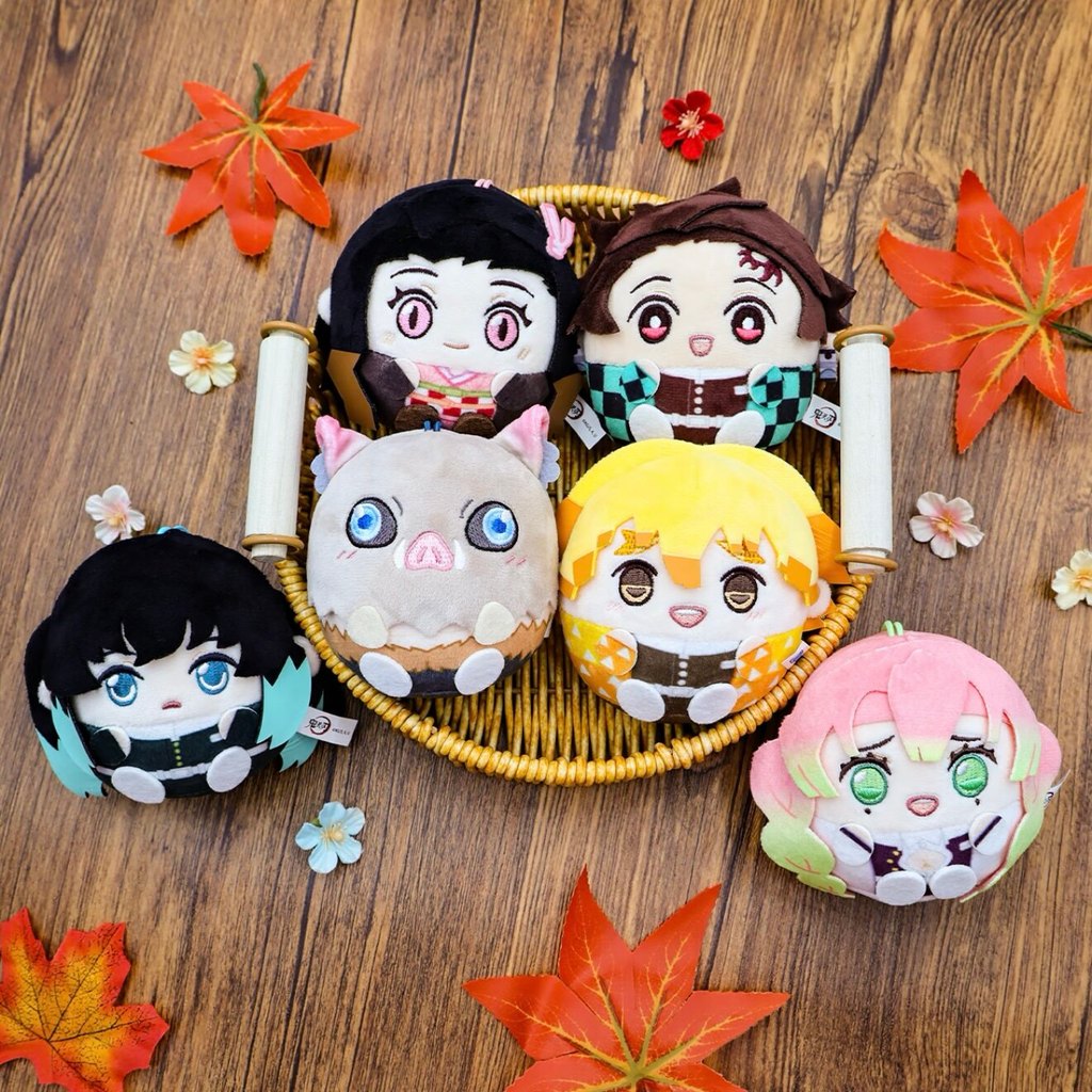 NULLSET ของแท้ Demon Slayer รุ่น Q Dumpling จี้ตุ๊กตากล่องลึกลับ Tanjiro Muichiro ตุ๊กตาตุ๊กตา