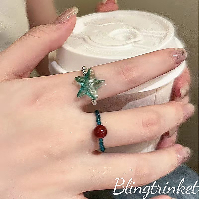 BlingTrinket🌸🌸แหวนผู้หญิงมินิมอล ใหม่แหวนเกลี้ยงน่ารัก แหวนวินเทจแฟชั่นทรงเรขาคณิต งานเกาหลี