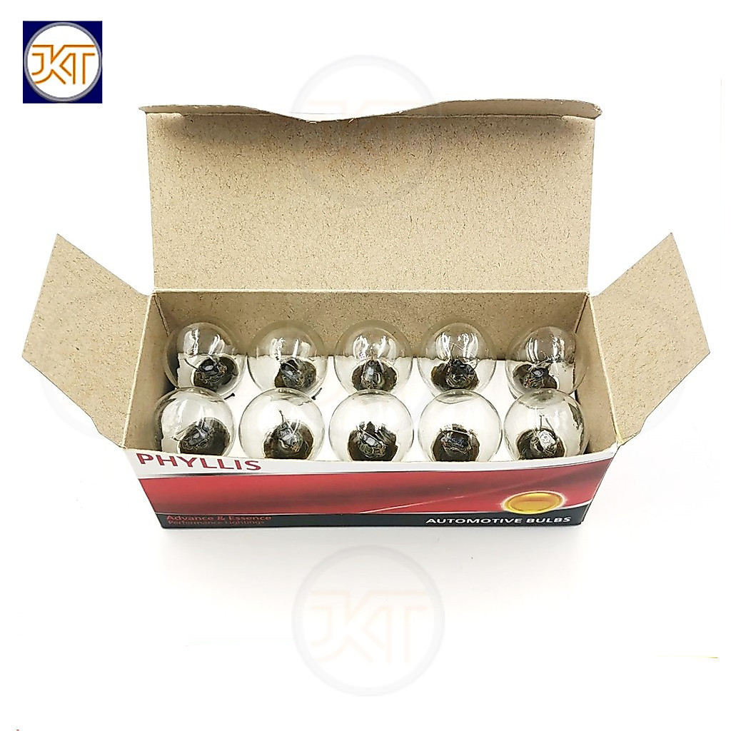 ส่งเร็ว PHYLLIS หลอดไฟเลี้ยว ไฟถอย 12V 25W 1จุด รถยนต์ [#93 ใส ตรง 10หลอด]