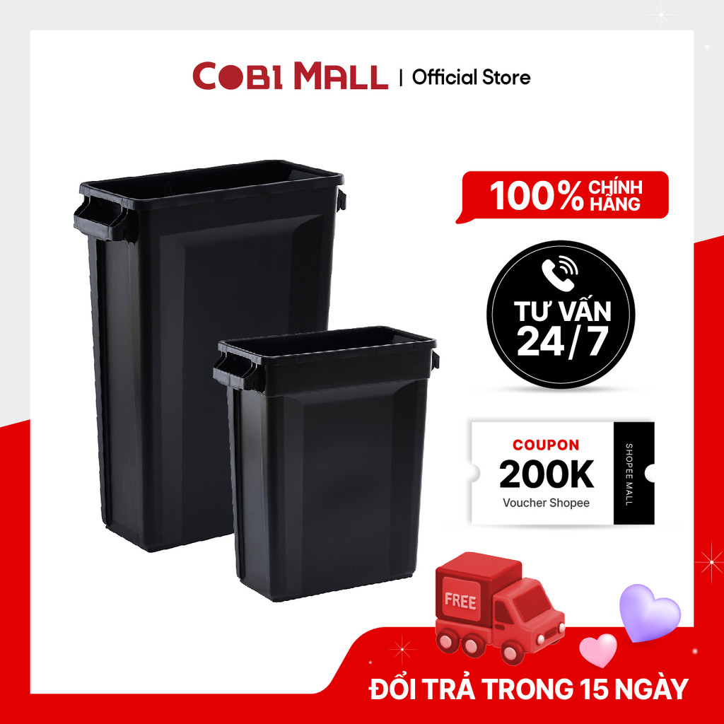 Svelte 60L/87L ถังขยะพลาสติกสี่เหลี่ยม – ถังขยะพร้อมฝาปิดและที่จับที่สะดวกสําหรับบ้านและสํานักงาน