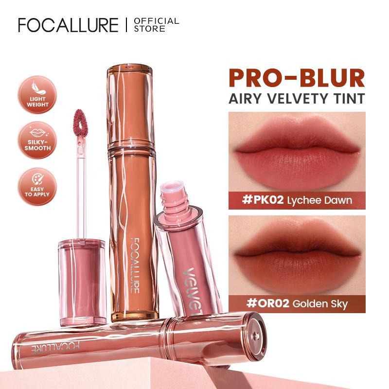 FOCALLURE Pro-blur Airy Velvety Tint Velvet Matte Mossue Lip cream น้ําหนักเบา Airy-lip Sensation Om