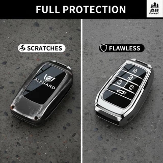 FOREST |【เคสกุญแจพรีเมี่ยมสังกะสีอัลลอยด์แบบคลุมเต็ม】 สำหรับ Toyota Alphard Vellfire Sienna - แบบไม่ปิดสัญญาณ ตัวป้องกันกุญแจ TPU สุดหรูระดับพรีเมี่ยม พร้อมวัสดุ TPU แบบกันรอยขีดข่วน อุปกรณ์เสริมสำหรับรถยนต์