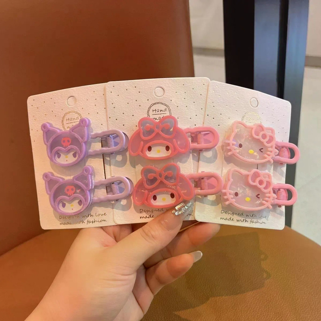 Sanrio การ์ตูนคลิปด้านข้าง Kuromi KT แมวสาว Bangs คลิปผมหักเด็กน่ารักเครื่องประดับผม