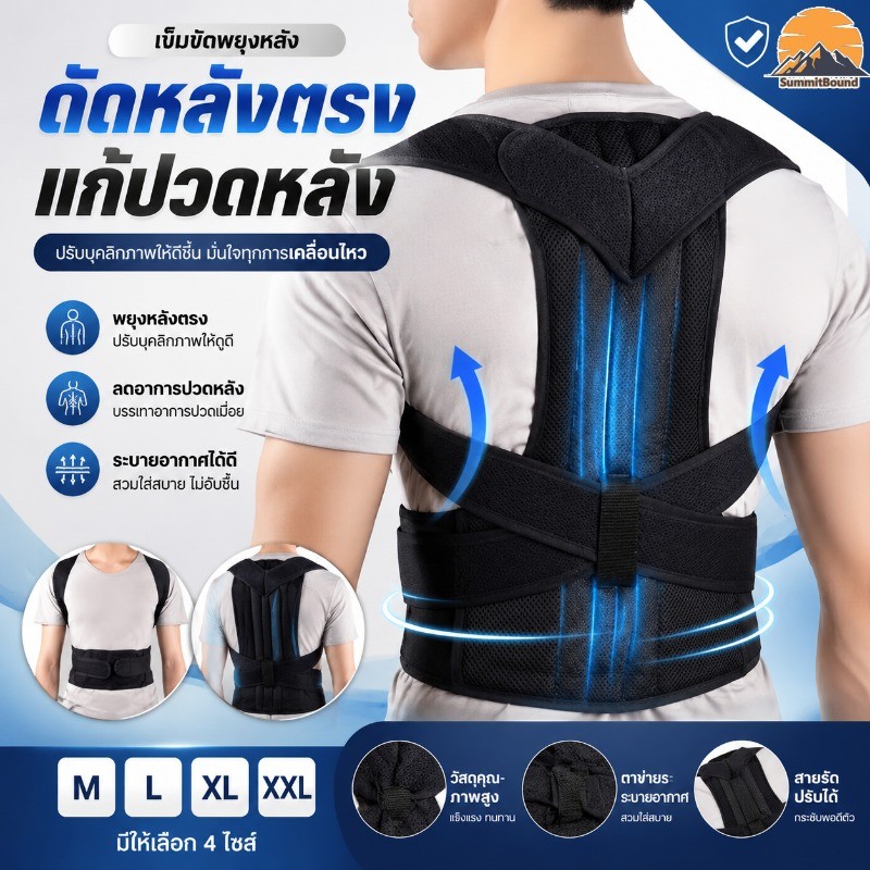 COD เข็มขัดพยุงหลัง  การแก้ไขหลังค่อม แก้ปวดหลัง ที่รัดแก้ปวดหลัง  สายดัดหลังตรง  ทำให้ดูมีระดับ