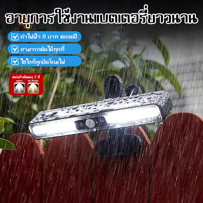 🔥พร้อมส่ง🔥 โคมไฟแบบคลิปหนีบ โคมไฟติดผนัง ไฟโซล่าเซลล์ 3.7V 1200mAh ค่าไฟ 0 บาท ปรับมุมได้ กันน้ำ