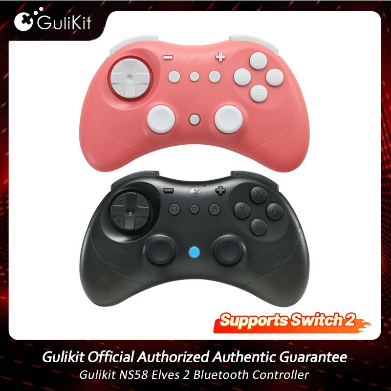 Controle GuliKit Elves 2 Bluetooth - Joystick Hall Effect สําหรับ Nintendo Switch 2, PC, Android e i