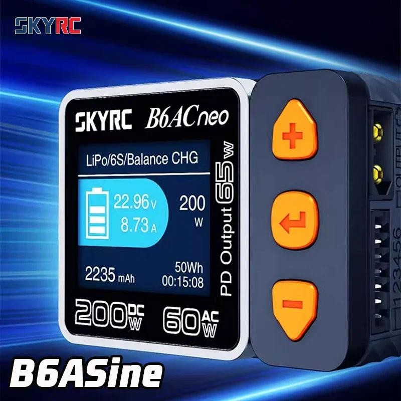 SkyRC B6ACneo เครื่องชาร์จอัจฉริยะ Balanced DC200W AC60W รีโมทคอนโทรลรถชาร์จเร็วขนาดเล็กแบบพกพา