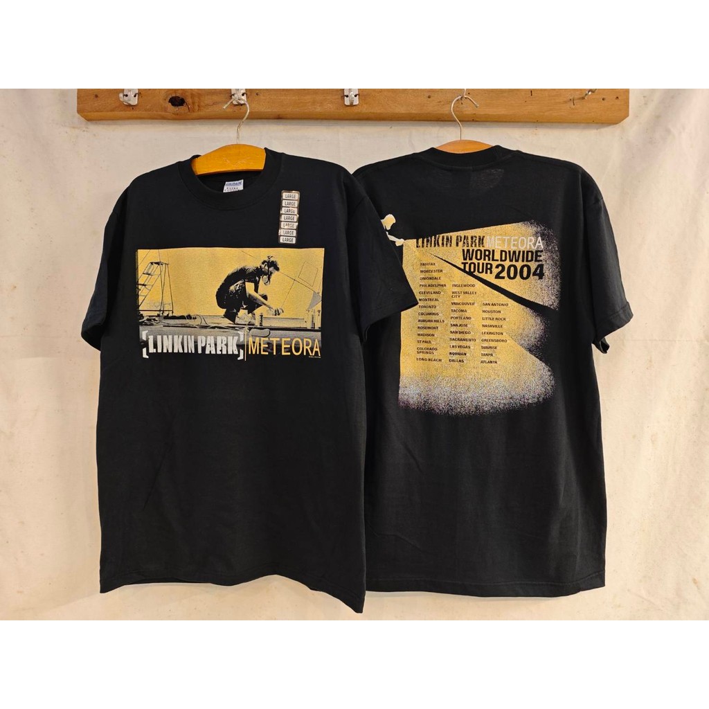 เสื้อลาย ลิงกิ้งพาร์คLinkin Park Meteora Worldwide Tour 2004 Vintage T-Shirt  (ป้าย Gildan )