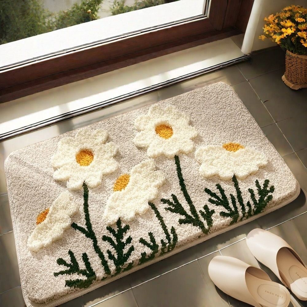 พรมปูพื้นห้องน้ำ คอสซี่ ลายดอกไม้ ขนาด 30x50cm นุ่มทนทาน สไตล์ทันสมัยเรียบง่าย - รูปที่ 4