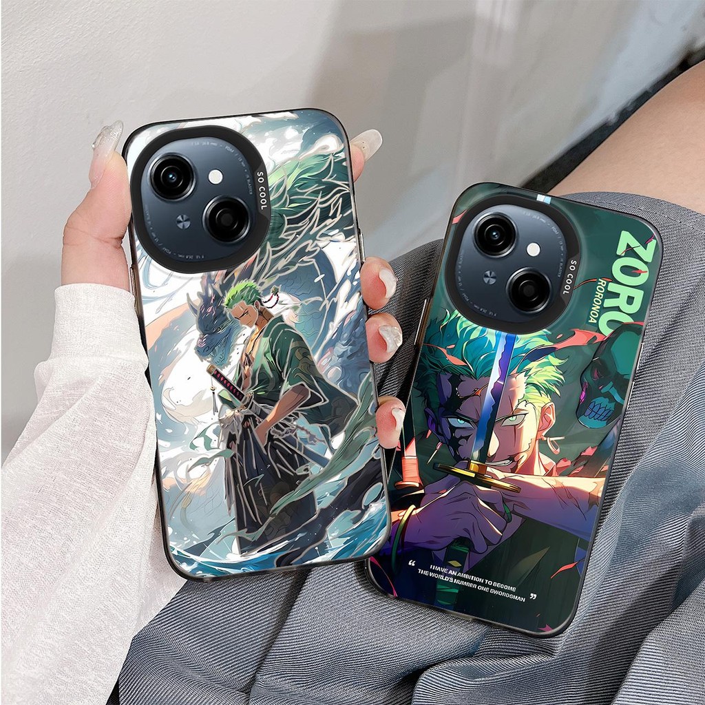 Matte Solid IMD สีเคสโทรศัพท์สําหรับ Tecno Spark G0 1 Tecno Spark G0 2025 One Piece Cool Zoro Hard เ