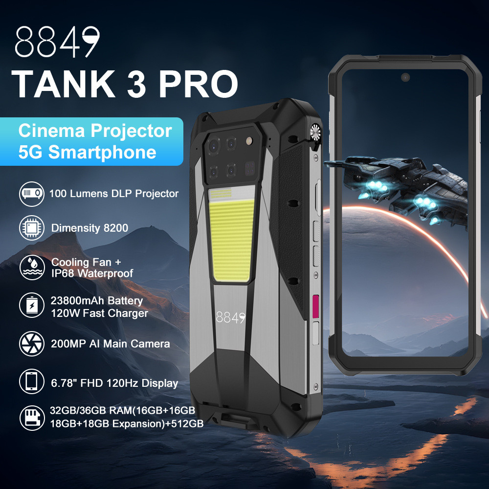 สั่งด้านนอก 8849 TANK 3 PRO 5G สมาร์ทโฟนสามหลักฐาน 22 ซม. การส่งสินค้าฮ่องกง