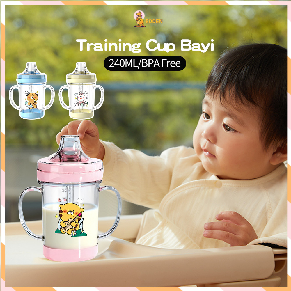 Edden Training Cup ขวดฝึกสําหรับเด็กพร้อมที่จับแก้วน้ํารูปเป็ด