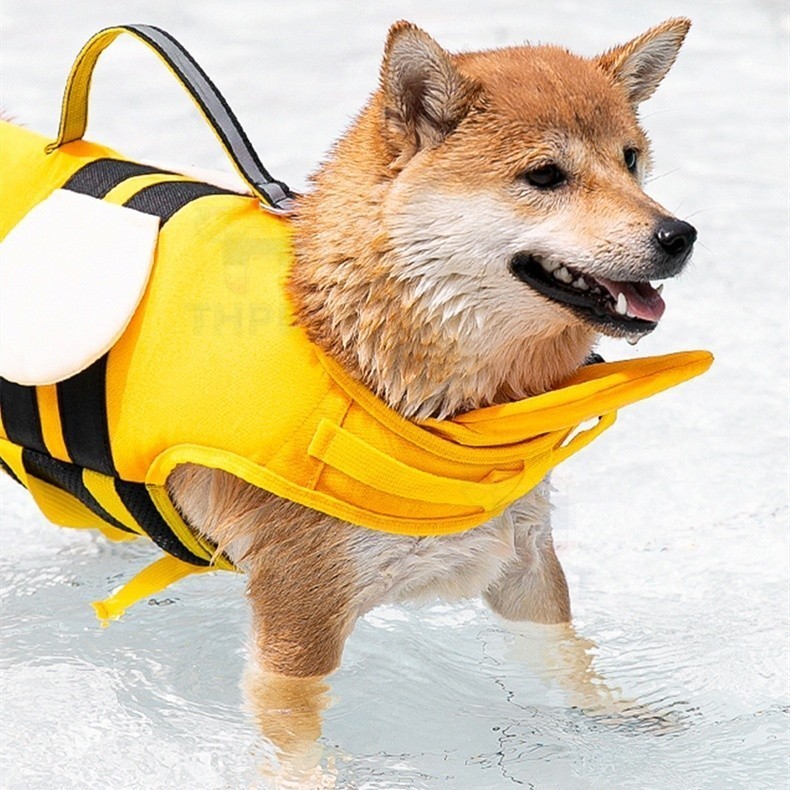THPET เสื้อชูชีพสุนัข แบบลอยตัวสูง สะท้อนแสง พร้อมที่จับกู้ภัย ถอดออกได้เพื่อความปลอดภัยสําหรับสุนัข
