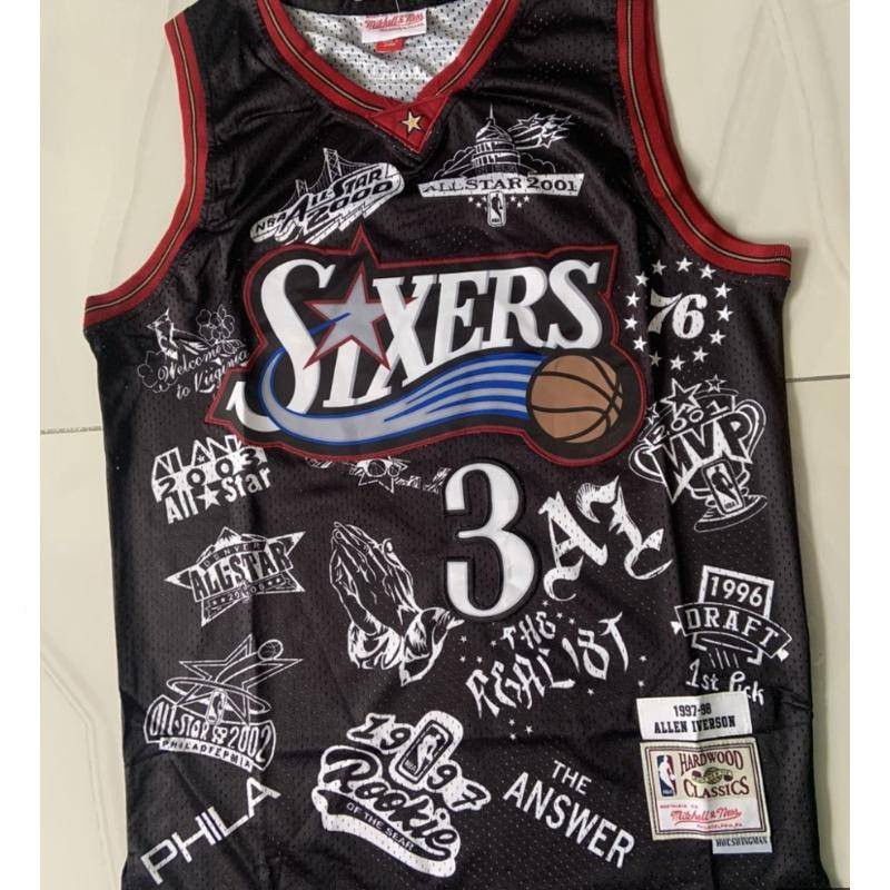 เสื้อแข่ง Philadelphia 76ers Allen Iverson สำหรับผู้ชาย