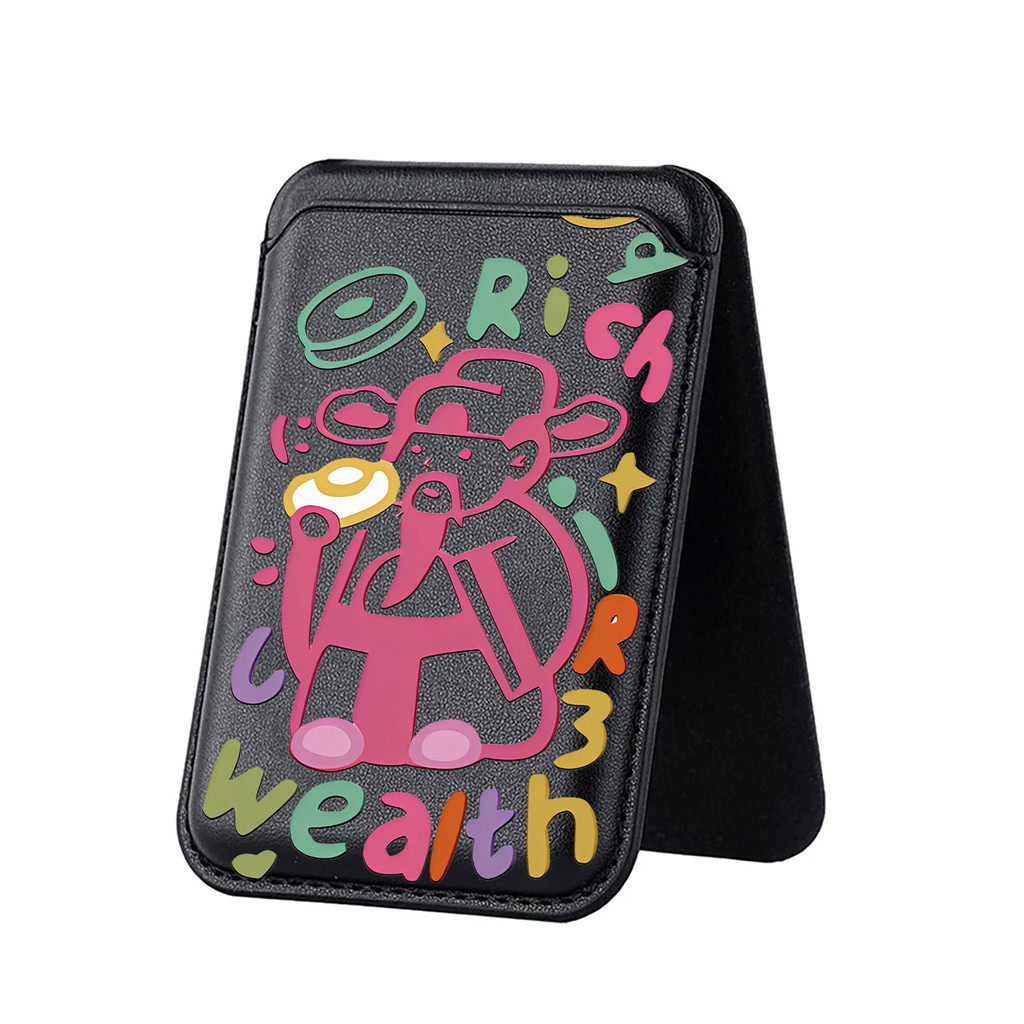 สีสัน God of Wealth รูปแบบกระเป๋าสตางค์สําหรับ iPhone 16 15 14 13 12 pro Max 16 PLUS 17PROMAX การ์ดที่วางโทรศัพท์สําหรับกรณีกระเป๋า
