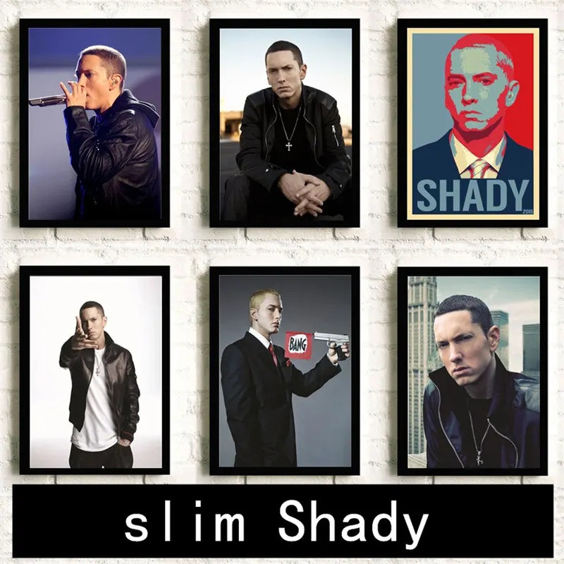โปสเตอร์ Eminem HD บนผ้าใบ พิมพ์ด้วยคุณภาพสูง เหมาะสำหรับการประดับห้องหรือบ้าน