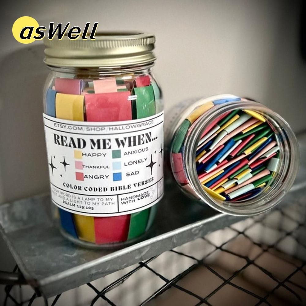 ASWELL Bible Verse Jar, ของขวัญคริสต์มาสแฮนด์เมด สีสันรหัสรักษาความเชื่อ เพิ่มพลังใจให้เพื่อน