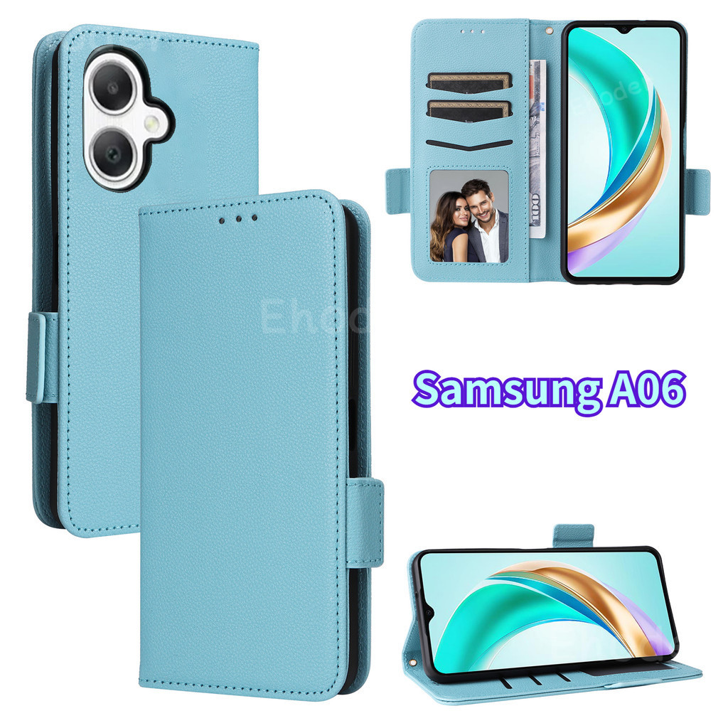 SAMSUNG เกราะกันกระแทกสําหรับSamsung Galaxy A06 A07 A17 A16 A26 4G 5G 2024 เคสโทรศัพท์หนังฝาครอบแม่เหล็กสําหรับSamsungA06 A 06 SamsungA16 16 SamsungA26 กลับกรณี
