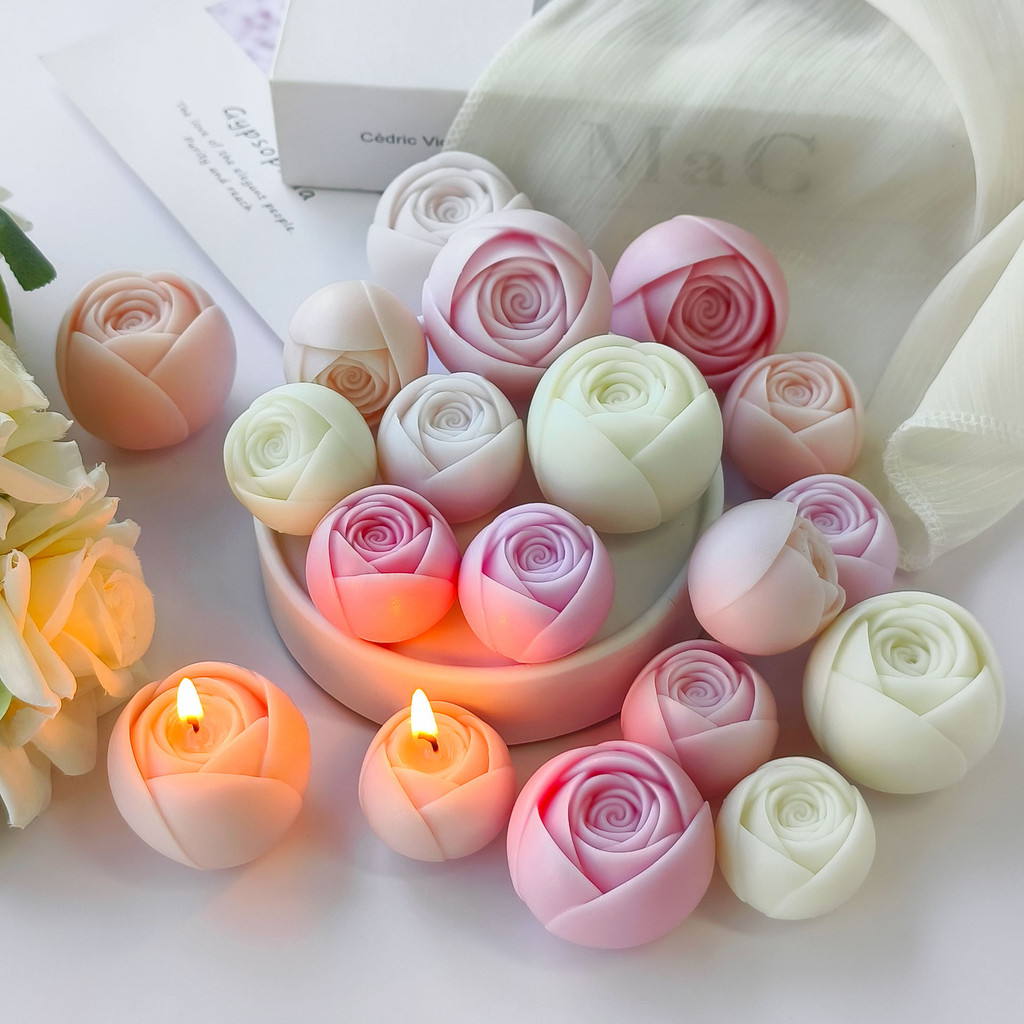 Austin ดอกไม้ซิลิโคนแม่พิมพ์เทียน 3D Mini Rose ดอกไม้กลิ่นหอมยิปซั่มเรซิ่นสบู่ DIY ช็อกโกแลตเค้กน้ําแข็งเบเกอรี่แม่พิมพ์