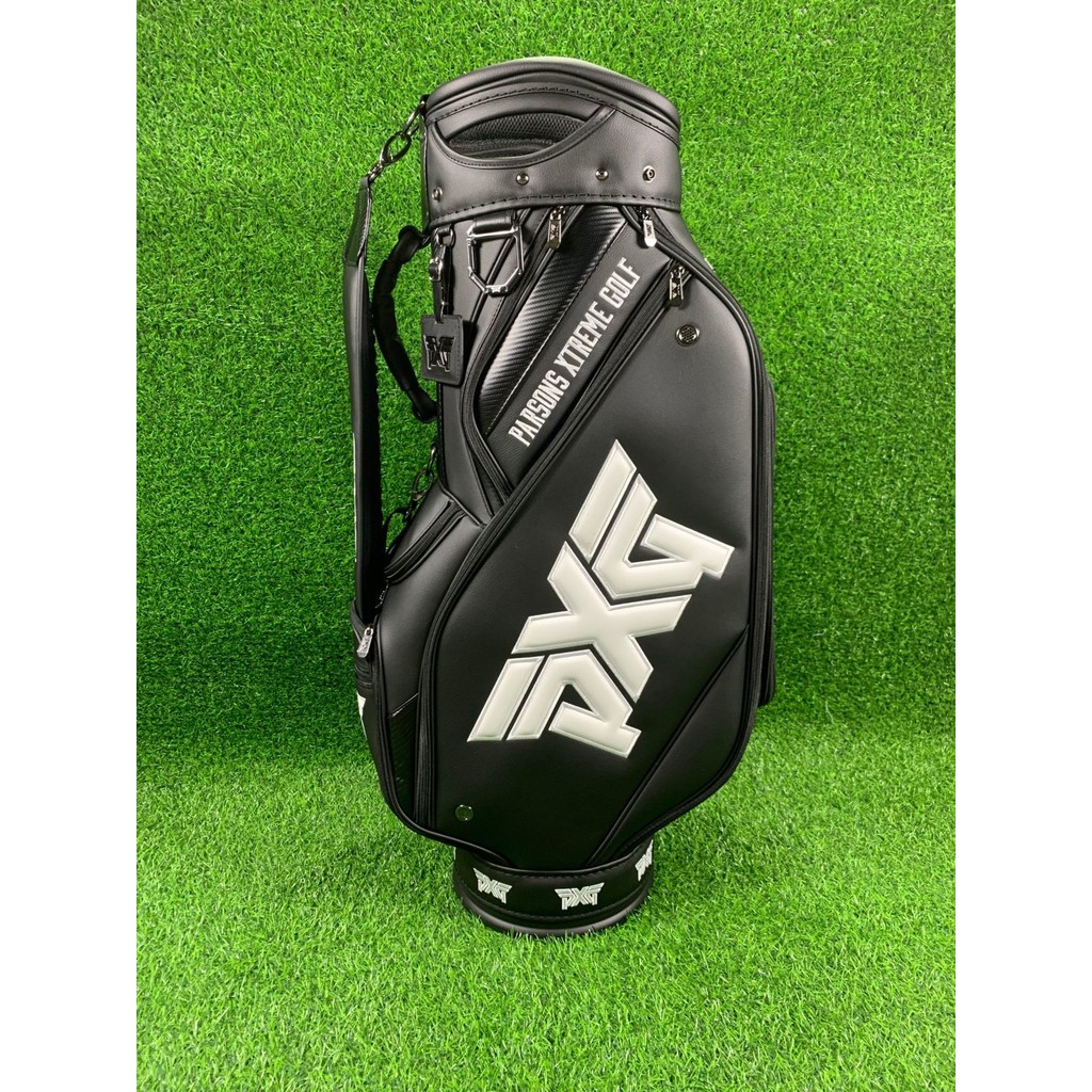 ถุงกอล์ฟ PXG High-End ผู้ชายสีดําสีขาวรูรับแสงขนาดใหญ่ GOLF Ball กระเป๋า PU กันน้ํามาตรฐานหนังกระเป๋