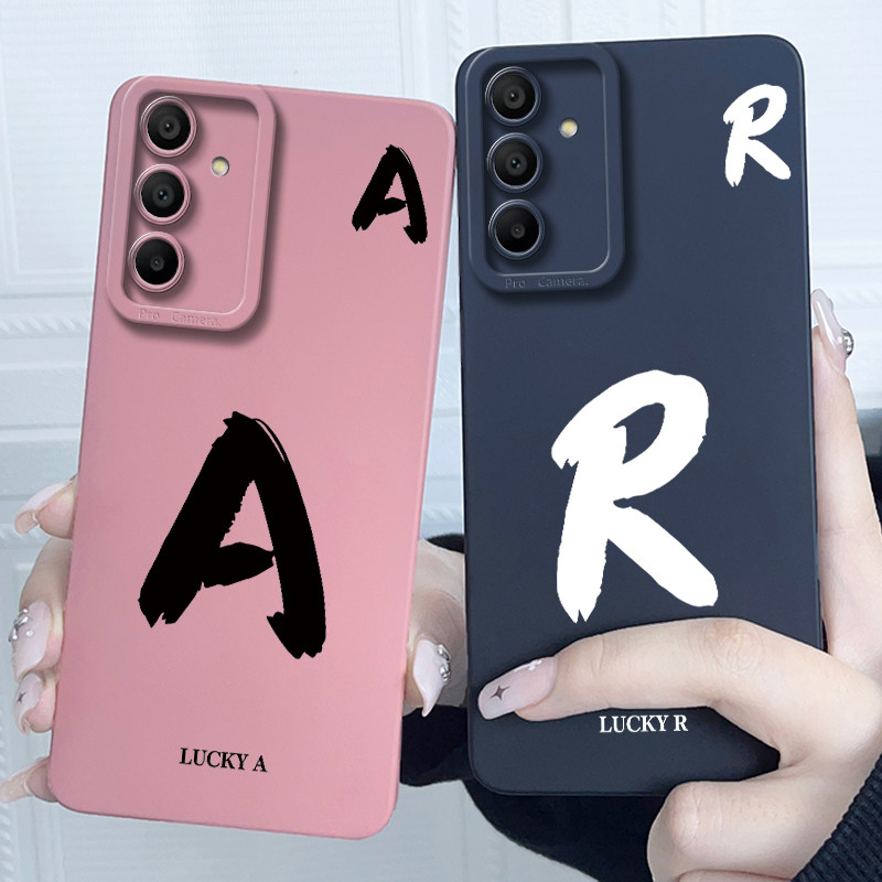 สําหรับ Samsung Galaxy A17 A07 ฝาครอบกรณี Lucky จดหมายเริ่มต้นซิลิโคนนุ่มกันชนโทรศัพท์สําหรับ SamsungA17 07 ปลอก