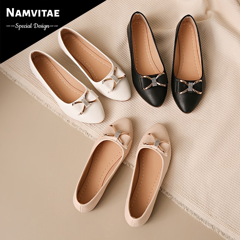 Namvitae รองเท้าส้นแบนผู้หญิงแฟชั่นผู้ใหญ่ทำงานลมน้ำหนักเบา และรองเท้าแตะ
