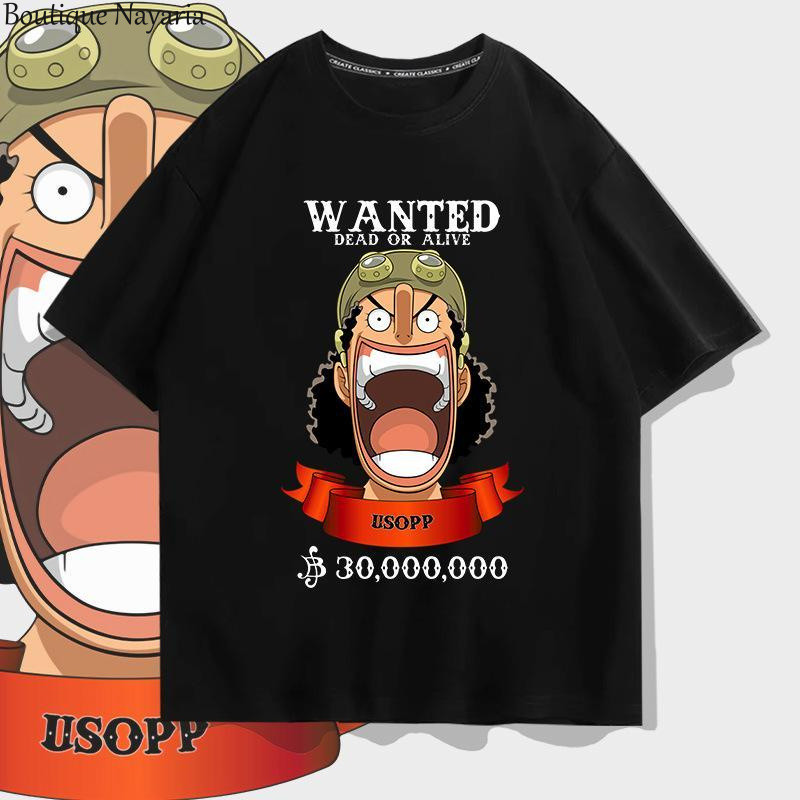 Boutique Nayaria One Piece Usopp Usopp Pure เสื้อยืดแขนสั้นสําหรับผู้ชายและผู้หญิงฤดูร้อนญี่ปุ่นอะนิ