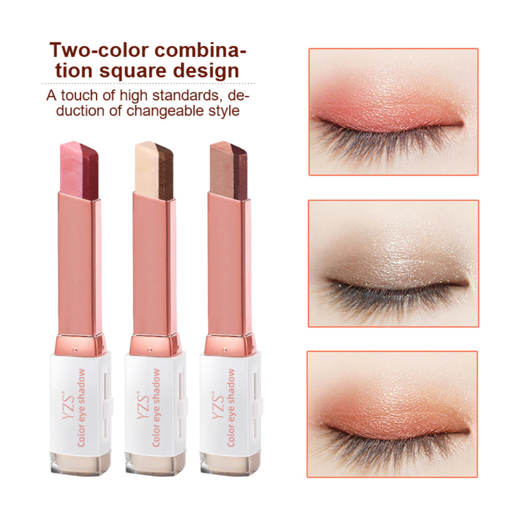 อายแชโดว์แบบแท่ง 6 สีไล่เฉดสีทูโทน กลิตเตอร์ละเอียด มุก สีเอิร์ธโทน กันน้ำ