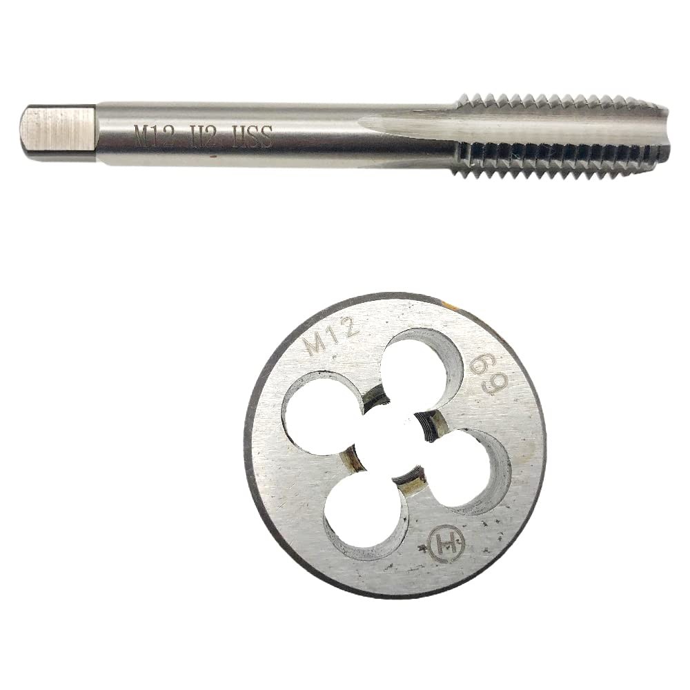 M12 X 1.75 Tap & Die ชุด RH M12X1.75 Thread Tap ขวามือเครื่องมือเหล็ก M12 X 1.75 รอบ Die Thread 12 X