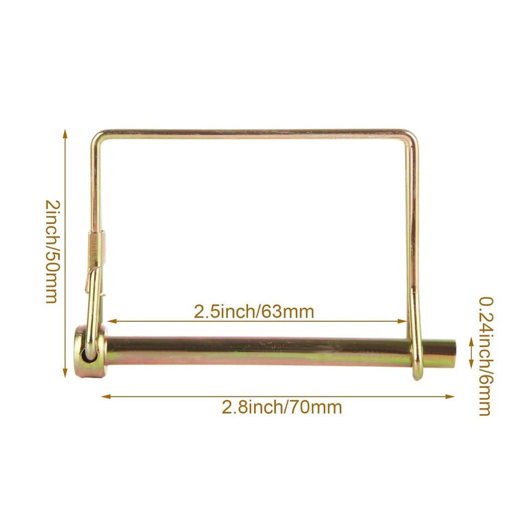 30PCS Trailer Coupler Pin 2-3/4 "x1/4 นิ้วสแควร์ลวดล็อค Pin ความปลอดภัยเพลาล็อค Pin Wire Trailer Hit