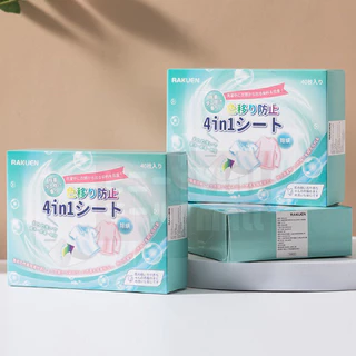 VINIMALL【คุณภาพดี】แผ่นซักผ้า 40แผ่น ป้องกันสีตก ลดกลิ่นอับ สำหรับเครื่องซักผ้า ซักรวมได้ RE12 S24