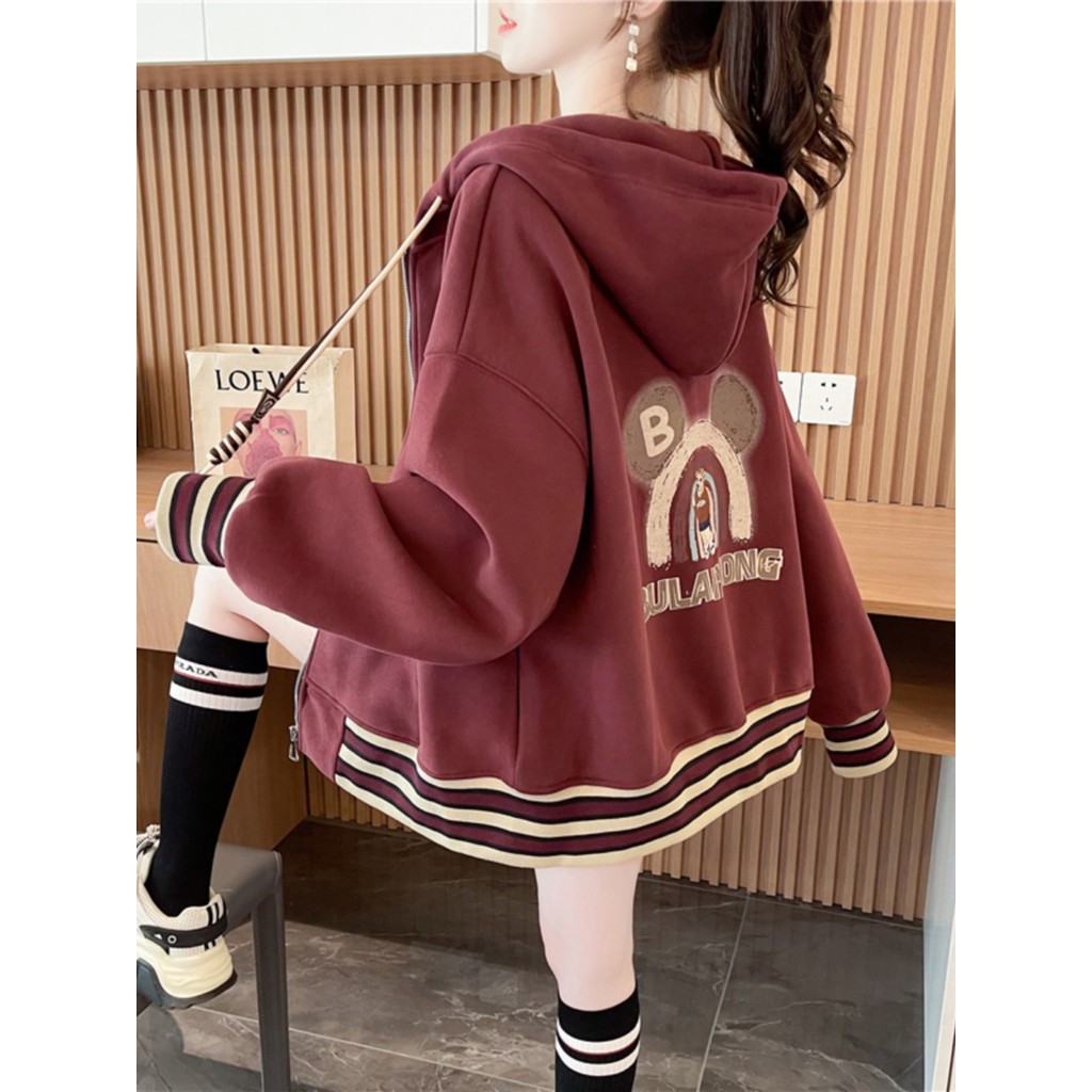 เสื้อแขนยาวmc uniqlo official store เสื้อคลุมมีฮู้ดสำหรับคนตัวเล็กต้นฤดูใบไม้ร่วงเสื้อสเวตเตอร์คาร์ด