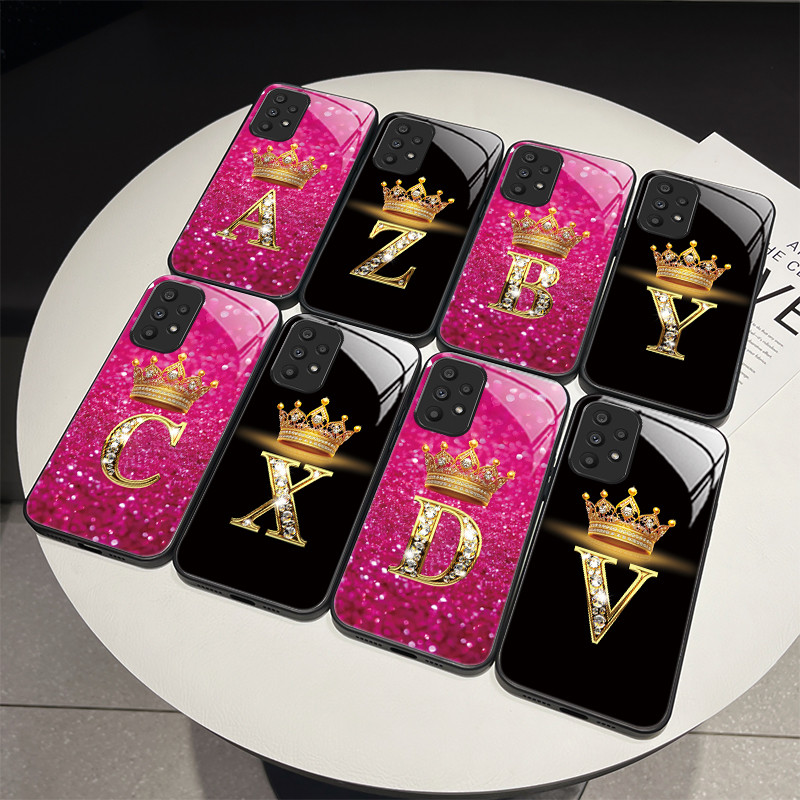 สําหรับ Samsung Galaxy A33 5G Crown จดหมายเริ่มต้นคู่กรณี Samsung A33 5G SM-A336B เลนส์ป้องกันกระจกน