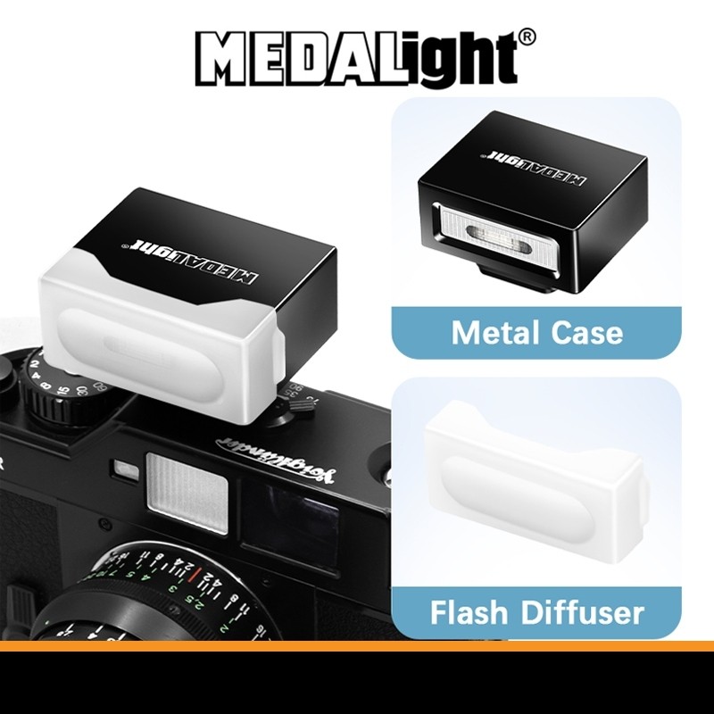 [วัสดุโลหะรุ่นใหม่] แฟลช MEDALight F1 หัวแฟลชกล้องโลหะพร้อมแบตเตอรี่ในตัว 1 ปีประกันศูนย์ กล้อง Rico
