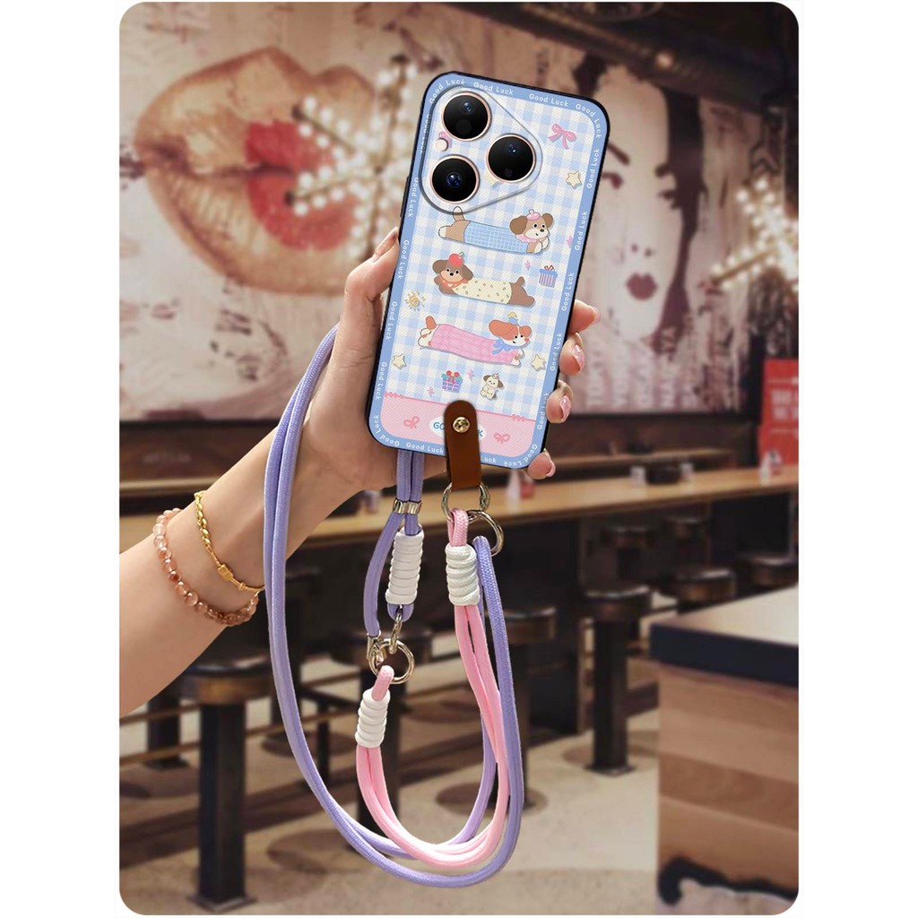 ซิลิโคนฝาหลังเคสโทรศัพท์สําหรับ Huawei P80/Pura80 สร้อยคอกันน้ําออกแบบแฟชั่น Soft Case กันกระแทก Ant