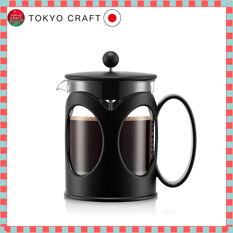 BODUM Coffee Maker Coffee Press KENYA French Press Coffee Maker 500ml Black Stainless Steel Filter G