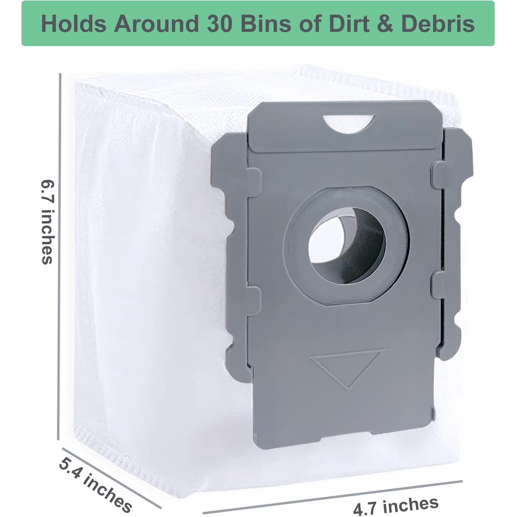 ถุงกําจัดสิ่งสกปรก 12 แพ็คเข้ากันได้กับเครื่องดูดฝุ่นหุ่นยนต์ i3, i3+, i7, i7+, i8, i8+, i4, i4+, i1