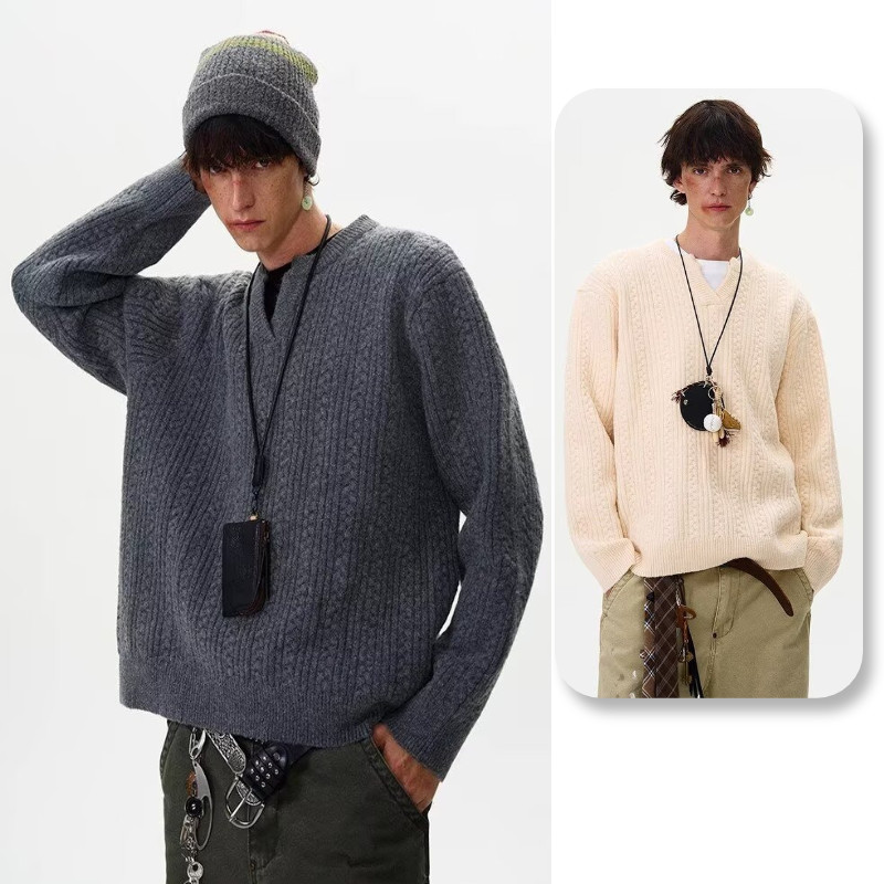 เสื้อกันหนาวผู้ชาย อินเทรนด์ ในสไตล์ฮาราจูกุของญี่ปุ่น