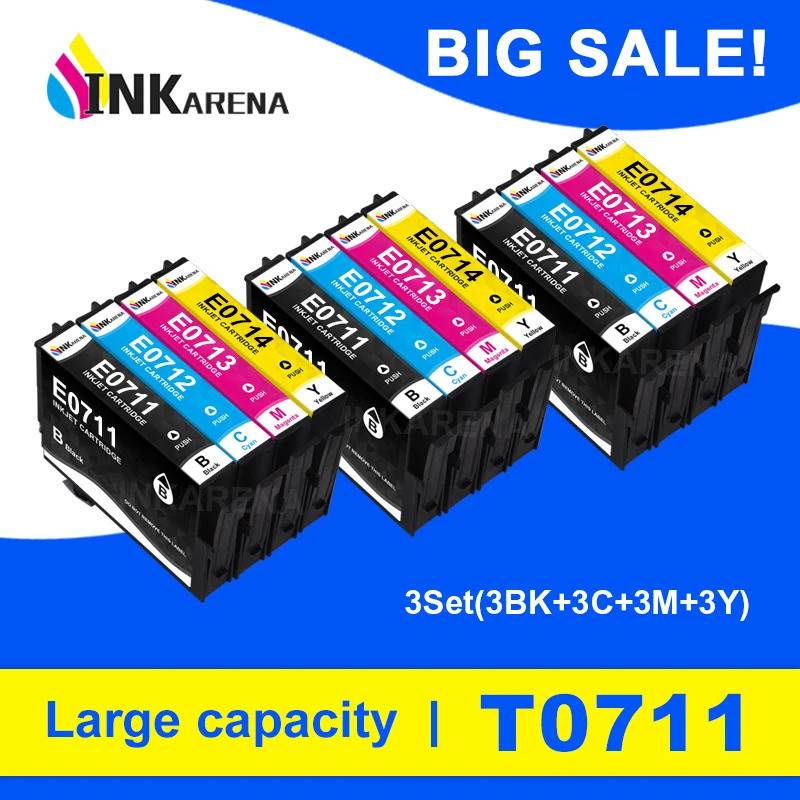 T0711 T0712 T0714 T0713 T0715 ตลับหมึกสําหรับ EPSON STYLUS SX100 SX105 SX115 SX110 SX210 SX205 SX215