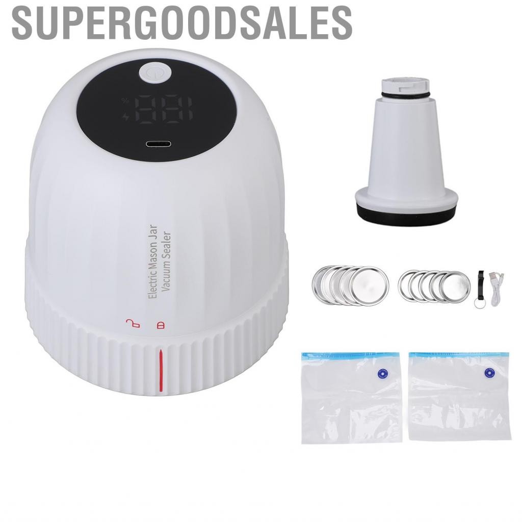 Supergoodsales JAR VACUUM SEALER SEALER แบบชาร์จไฟได้ 1200mAh อุปกรณ์เสริมแบตเตอรี่สำหรับการจัดเก็บอ