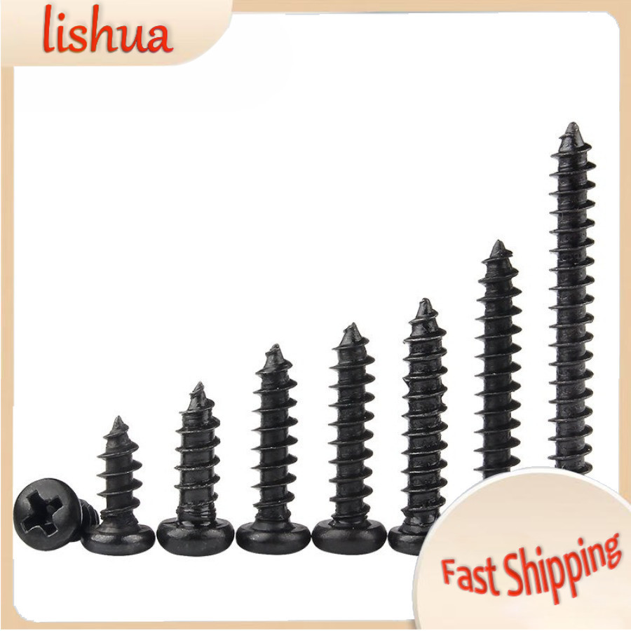 เหล็กคาร์บอนสีดํา PA Phillips หัวกลมสกรูแตะตัวเอง M1/M1.2/M1.4/M1.7/M2/M2.3/M2.6/M3 (XD-VN)