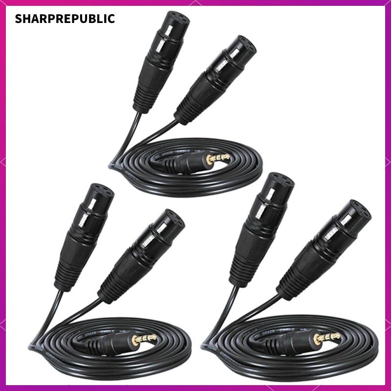 [Sharprepublic] อาชีพ 1/8 นิ้ว TRS Male To Dual XLR Male Splitter Patch Cable สีดํา